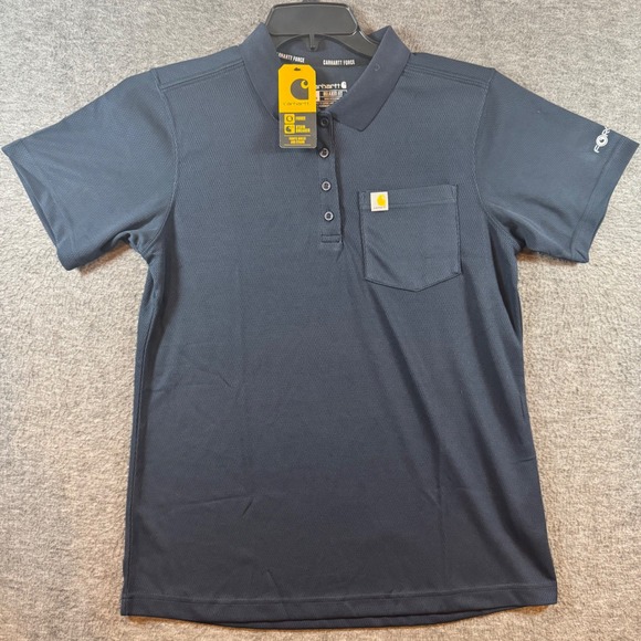 Carhartt Tops - Carhartt Force Women Relaxed Fit Lightweight Pocket Polo Shirt Sz M NEW